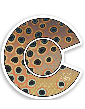 Casey Underwood Art Colorado Cutthroat Trout Sticker in One Color
